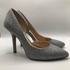 BCBGeneration Women's Silver Sparkly Pointed Toe D'Orsay Stilleto Pump Size 8